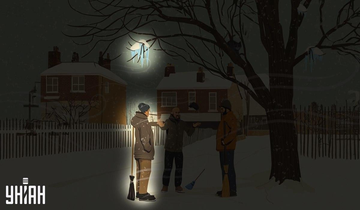 Jeden zo školníkov stál pod rampúšmi, ktoré viseli na strome / koláž Moje