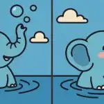 Geniálny test: nájdite 3 rozdiely na obrázku slona vo vode