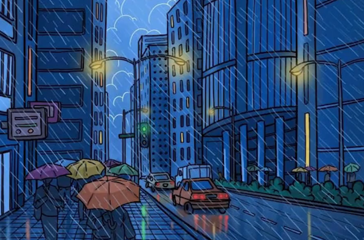 Pokúste sa rýchlo nájsť skrytý dáždnik / vzor Bright Side