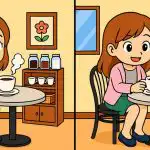 Super IQ test: nájdite 3 rozdiely na obrázku dievčaťa pijúceho